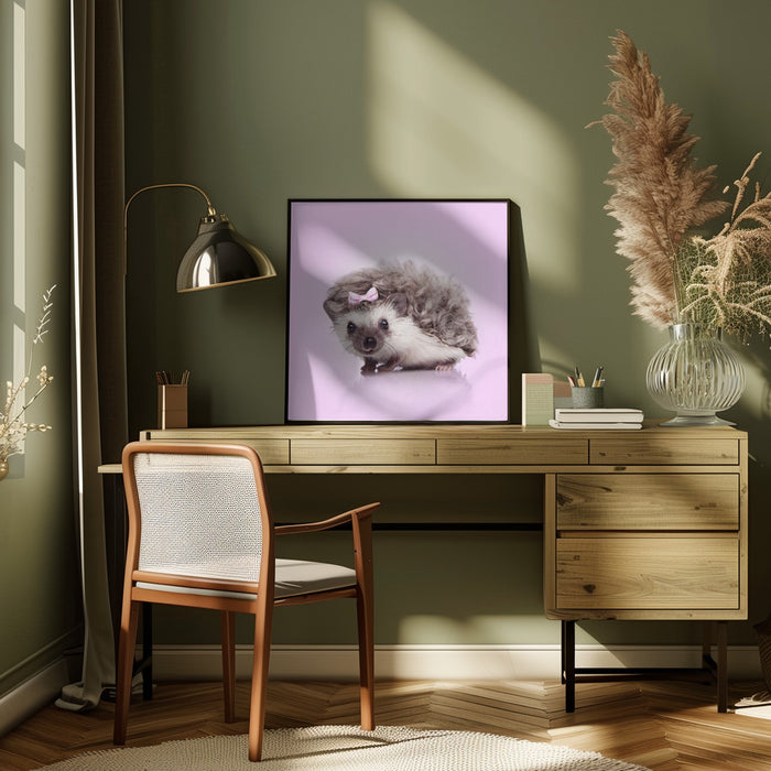 Curvy Hedgehog Square Canvas Art  Artem Pozdniakov 
