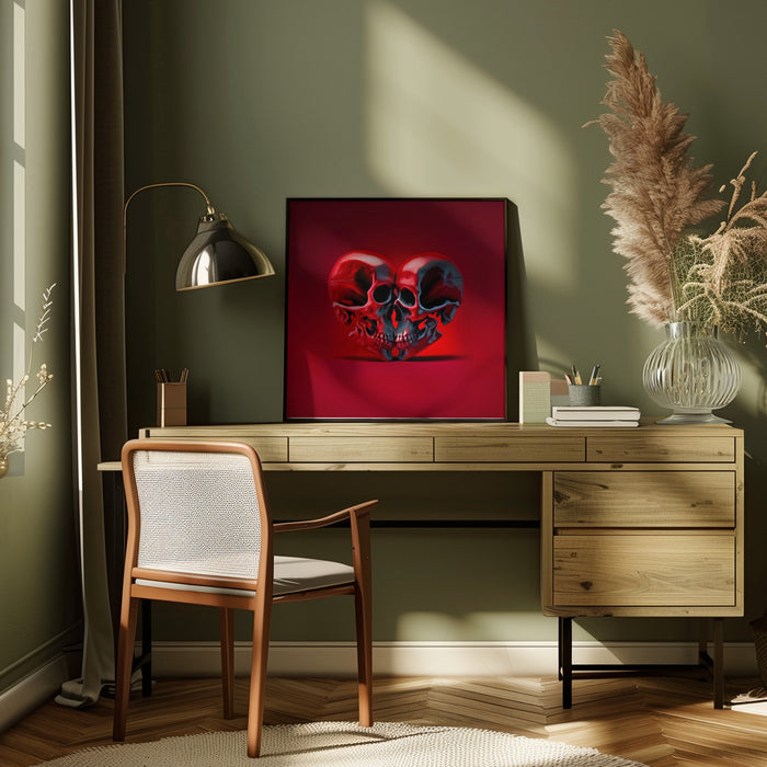 Death Love by Artem Pozdniakov Square Canvas Print Art for Modern Home Decor. Decorate your office or living room with canvas artwork