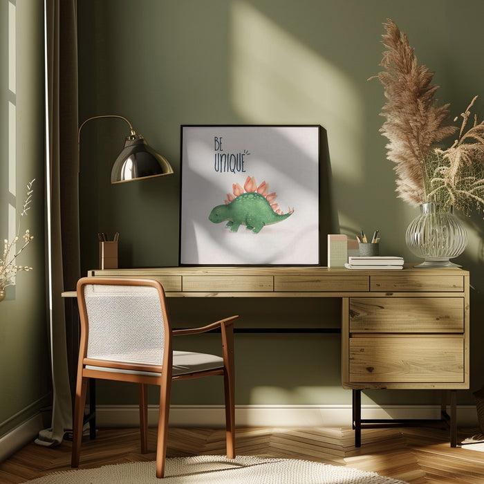 Dino Yaprak Sirtli Tatalos by Emel Tunaboylu Square Canvas Print Art for Modern Home Decor. Decorate your office or living room with canvas artwork