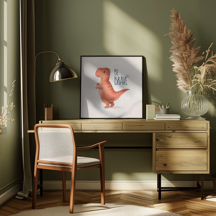 Dino Trex by Emel Tunaboylu Square Canvas Print Art for Modern Home Decor. Decorate your office or living room with canvas artwork