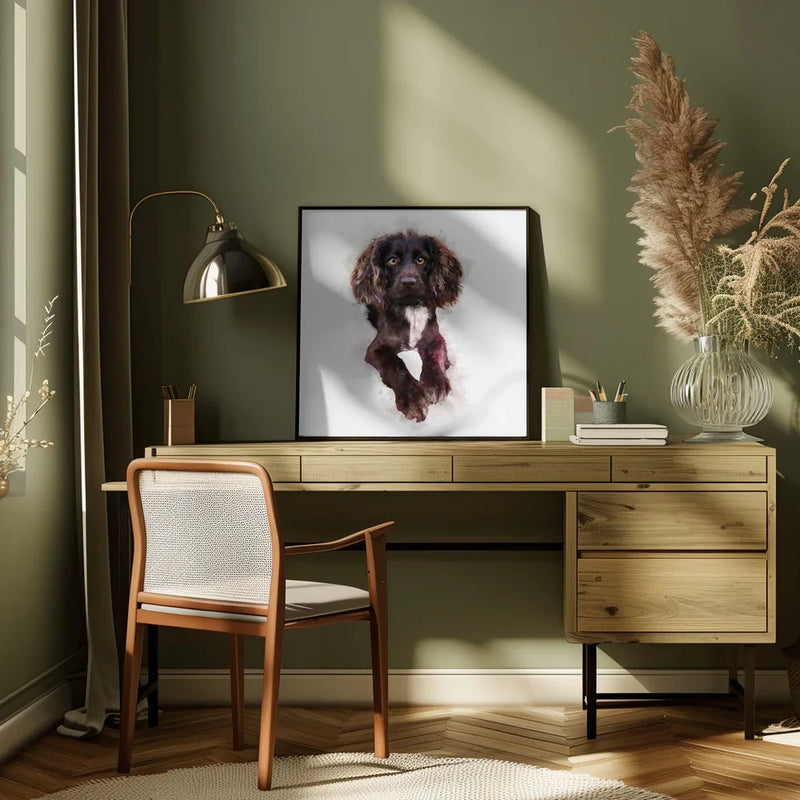 Baby Puppy by Emel Tunaboylu Square Canvas Print Art for Modern Home Decor. Decorate your office or living room with canvas artwork