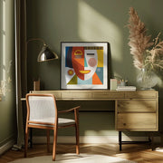 Faces Stripes Minimal Kopie by Ana Rut Bre Square Canvas Print Art for Modern Home Decor. Decorate your office or living room with canvas artwork
