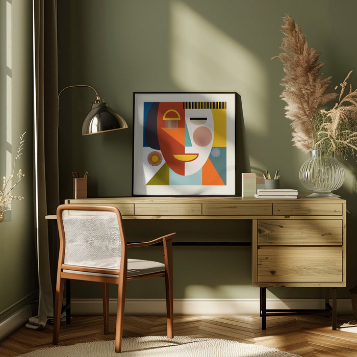 Faces Stripes Minimal Kopie by Ana Rut Bre Square Canvas Print Art for Modern Home Decor. Decorate your office or living room with canvas artwork