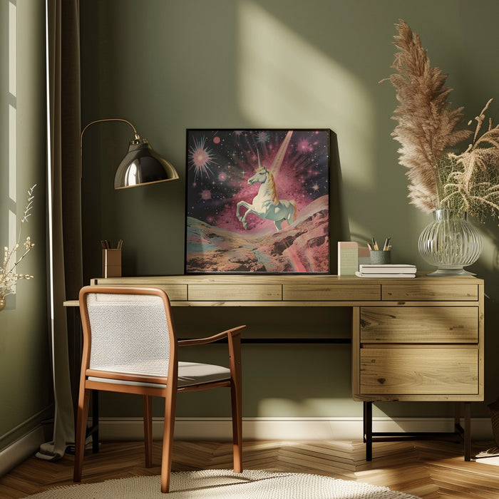 Magic Unicorn Collage Art by Samantha Hearn Square Canvas Print Art for Modern Home Decor. Decorate your office or living room with canvas artwork