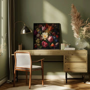 Fa Vintage Floral 57 by Bilge Paksoylu Square Canvas Print Art for Modern Home Decor. Decorate your office or living room with canvas artwork