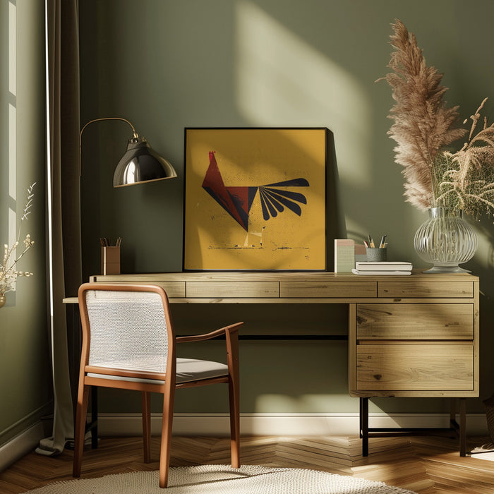 Rooster by Vision Grasp Art Square Canvas Print Art for Modern Home Decor. Decorate your office or living room with canvas artwork