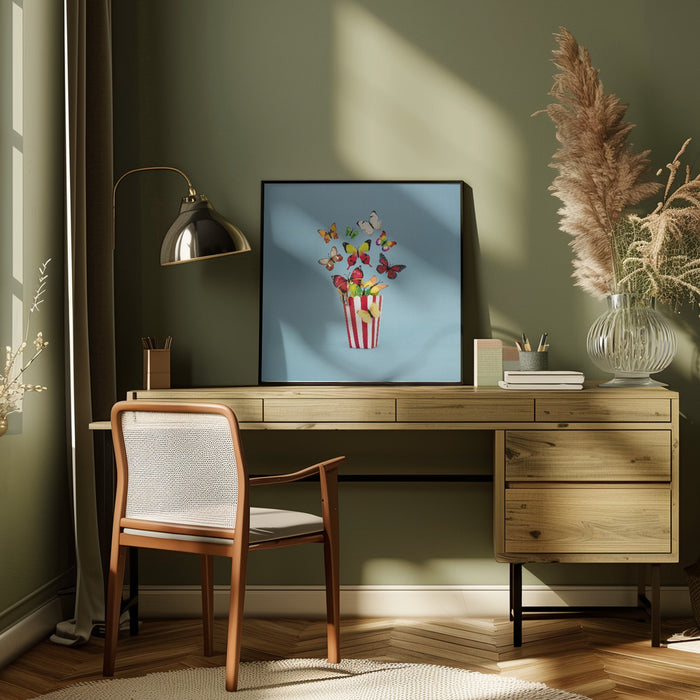Popflies Wide by Julia Ramiro Square Canvas Print Art for Modern Home Decor. Decorate your office or living room with canvas artwork