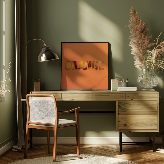Orange by Julia Ramiro Square Canvas Print Art for Modern Home Decor. Decorate your office or living room with canvas artwork