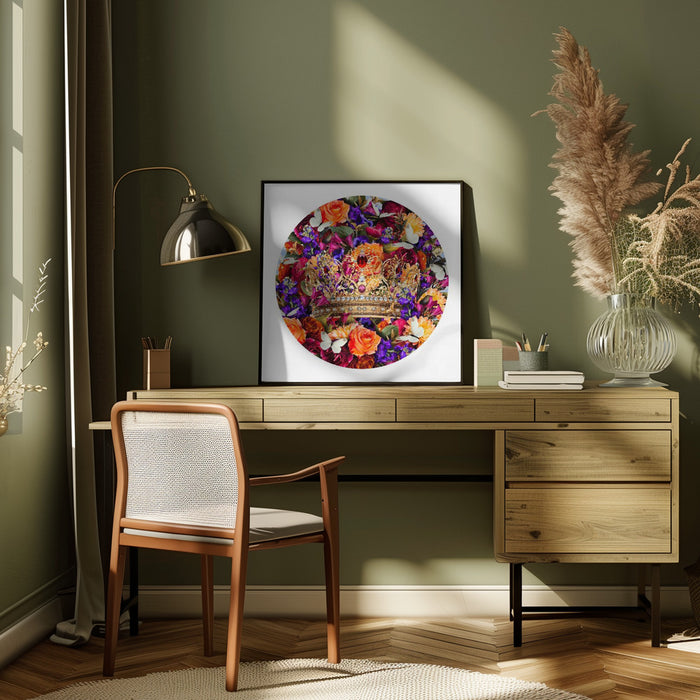 Destiny Blooms & Crown by Sue Skellern Square Canvas Print Art for Modern Home Decor. Decorate your office or living room with canvas artwork