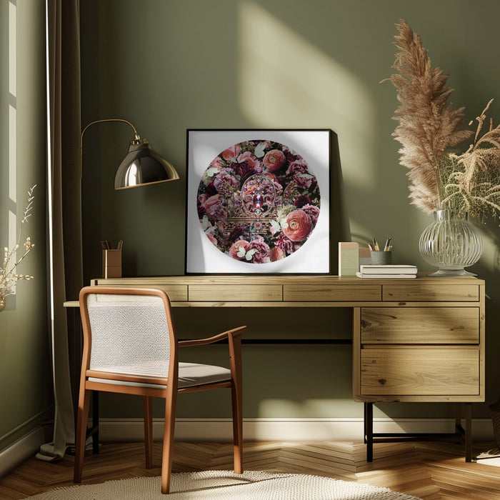 Paisley Blooms & Crow by Sue Skellern Square Canvas Print Art for Modern Home Decor. Decorate your office or living room with canvas artwork