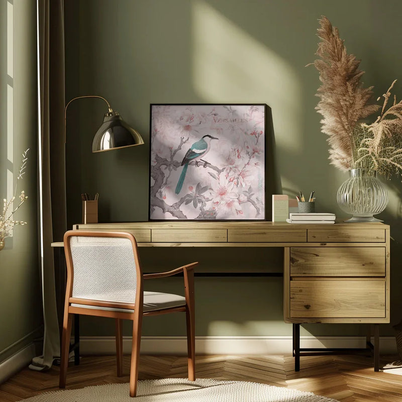 Pastel Pink Springbird by Andrea Haase Square Canvas Print Art for Modern Home Decor. Decorate your office or living room with canvas artwork