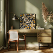Mid Century Grid Pattern Eight by Little Dean Square Canvas Print Art for Modern Home Decor. Decorate your office or living room with canvas artwork