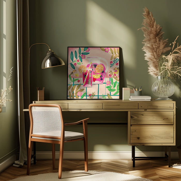 Sangria Summer by Caroline Bonne Müller Square Canvas Print Art for Modern Home Decor. Decorate your office or living room with canvas artwork