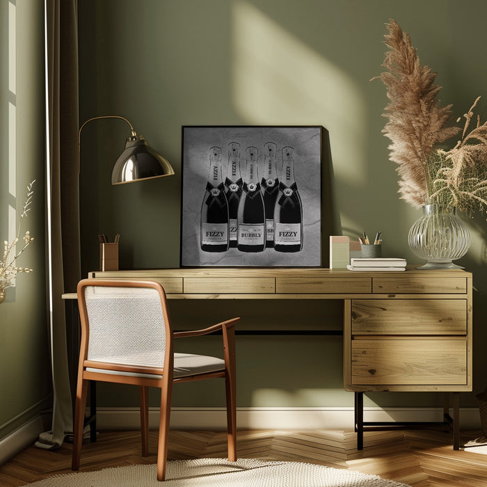 Champagne by Martina Square Canvas Print Art for Modern Home Decor. Decorate your office or living room with canvas artwork