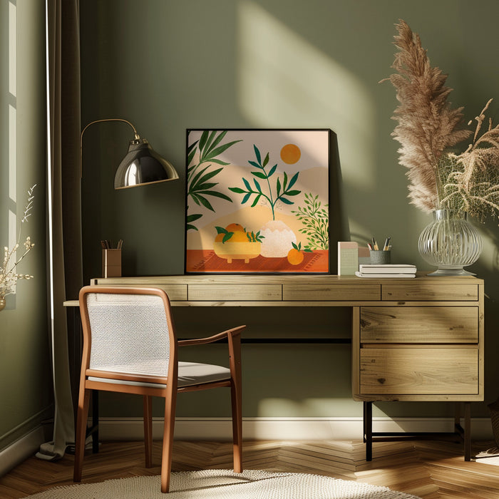 Boho Summer by Kristian Gallagher Square Canvas Print Art for Modern Home Decor. Decorate your office or living room with canvas artwork
