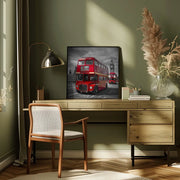 LONDON Red Buses on Westminster Bridge by Melanie Viola Square Canvas Print Art for Modern Home Decor. Decorate your office or living room with canvas artwork
