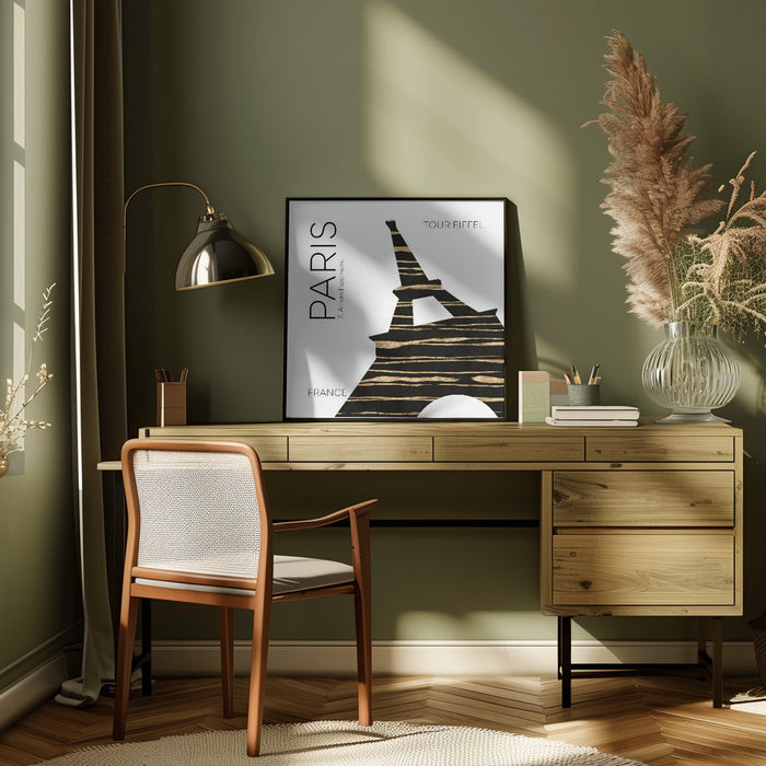 Urban Art PARIS Eiffel Tower by Melanie Viola Square Canvas Print Art for Modern Home Decor. Decorate your office or living room with canvas artwork