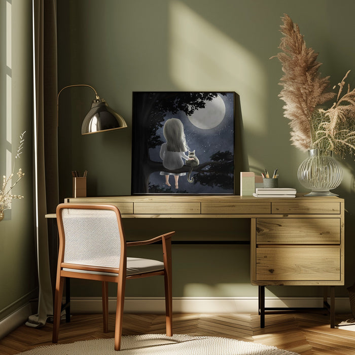 Under the moon by EMELIEmaria Square Canvas Print Art for Modern Home Decor. Decorate your office or living room with canvas artwork