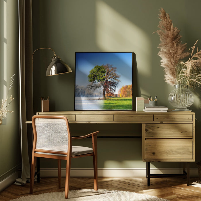4 seasons by Adam Brzuszek Square Canvas Print Art for Modern Home Decor. Decorate your office or living room with canvas artwork