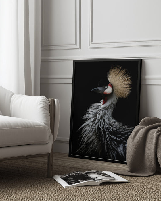 Crowned crane's portrait Framed Art Eiji Itoyama | Home or Office Art
