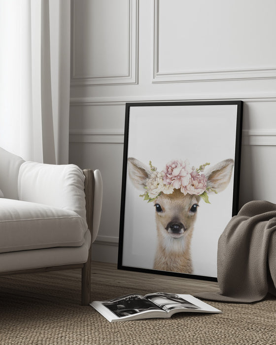 Floral Baby Deer Framed Art Lola Peacock | Home or Office Art