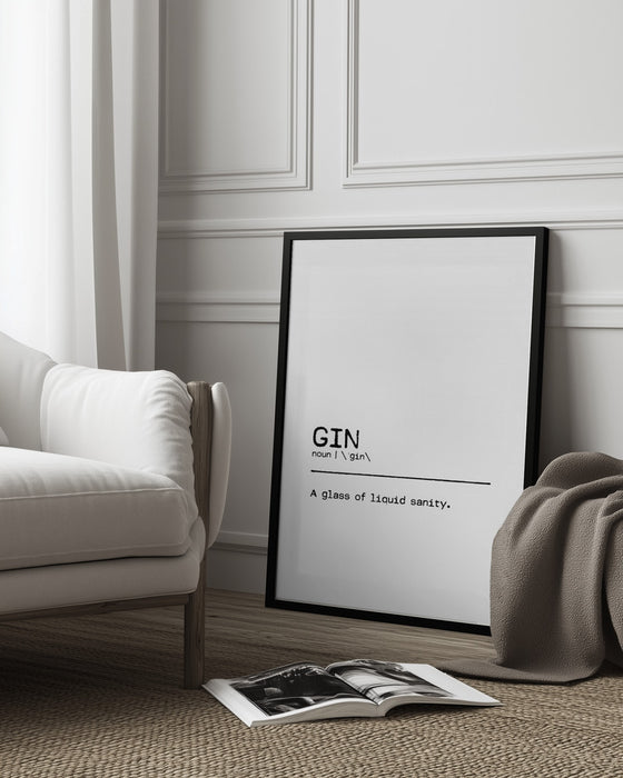 Quote Gin Sanity - Orara Studio Framed Art | Home or Office Art