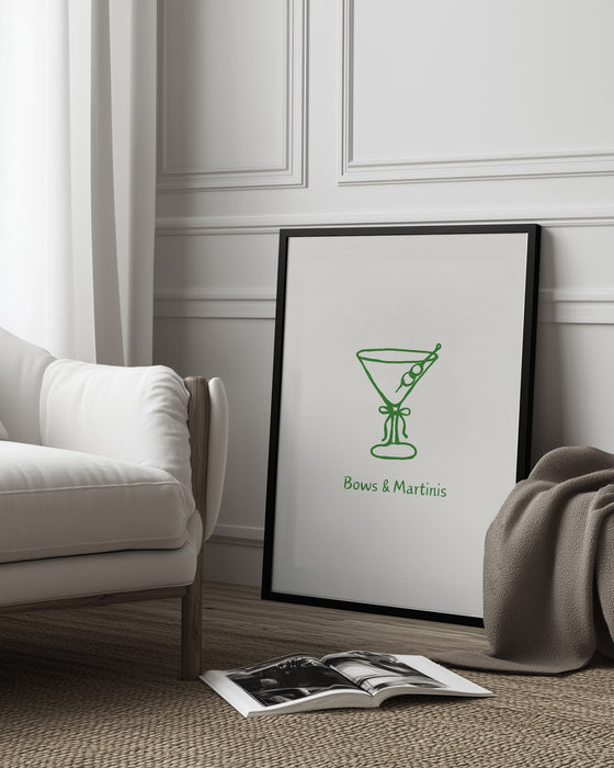 Green Bows and Martinis - ART of living Framed Art | Home or Office Art
