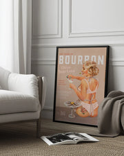 Bourbon Babe Vol 16 Vintage Vodka Martini Pin Up Girl - The Whiskey Ginger Framed Art | Home or Office Art