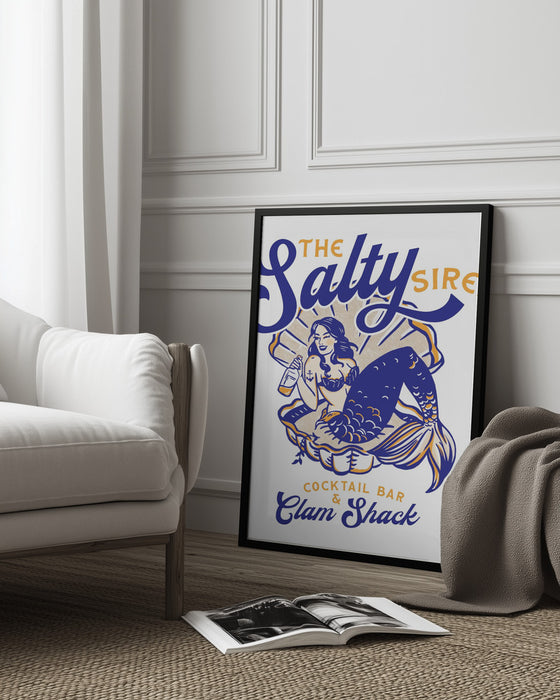 Salty Siren Cocktail Bar &amp; Clam Shack Mermaid - The Whiskey Ginger Framed Art | Home or Office Art