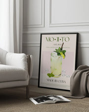 Mojito Print Cocktail - Nazma Khokhar Framed Art | Home or Office Art