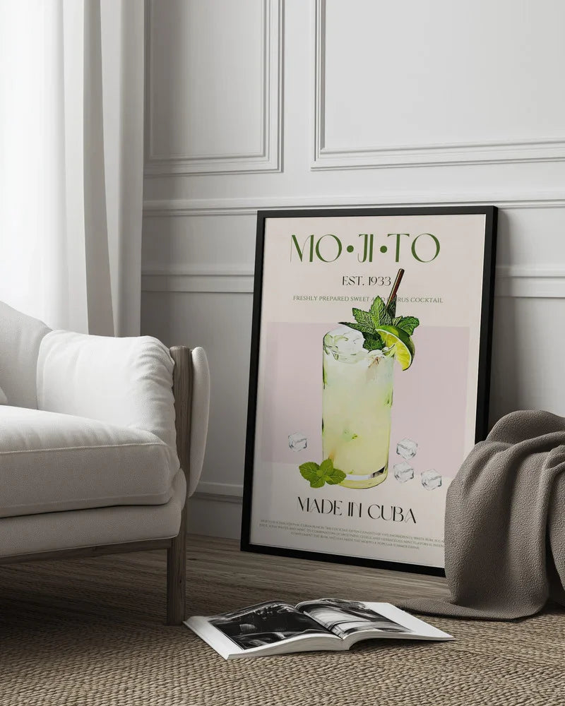 Mojito Print Cocktail - Nazma Khokhar Framed Art | Home or Office Art