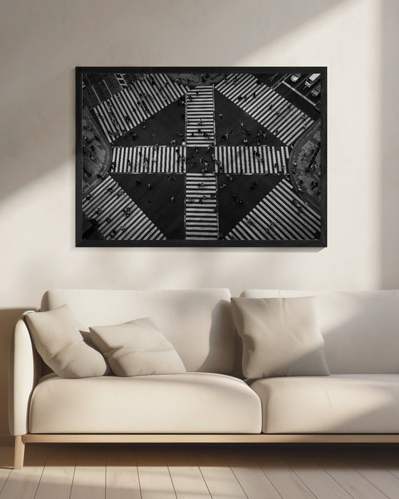 people crossing - Koji Tajima Framed Art | Home or Office Art