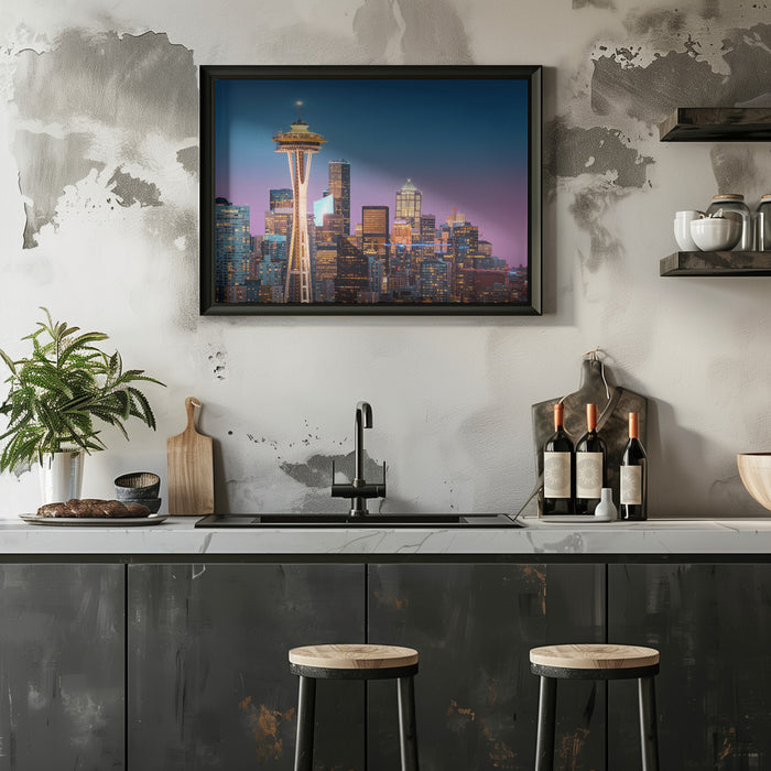 Pink Seattle. Framed Art Juan Pablo de Miguel | Home or Office Art