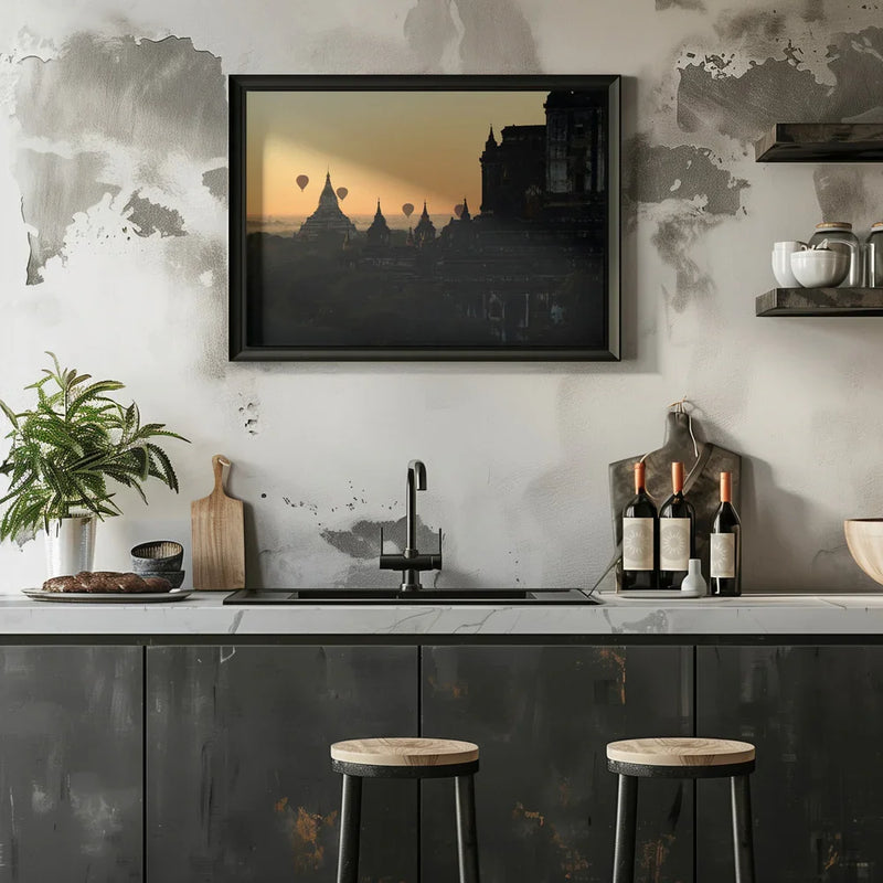Sunrise in Bagan Framed Art Marco Tagliarino | Home or Office Art