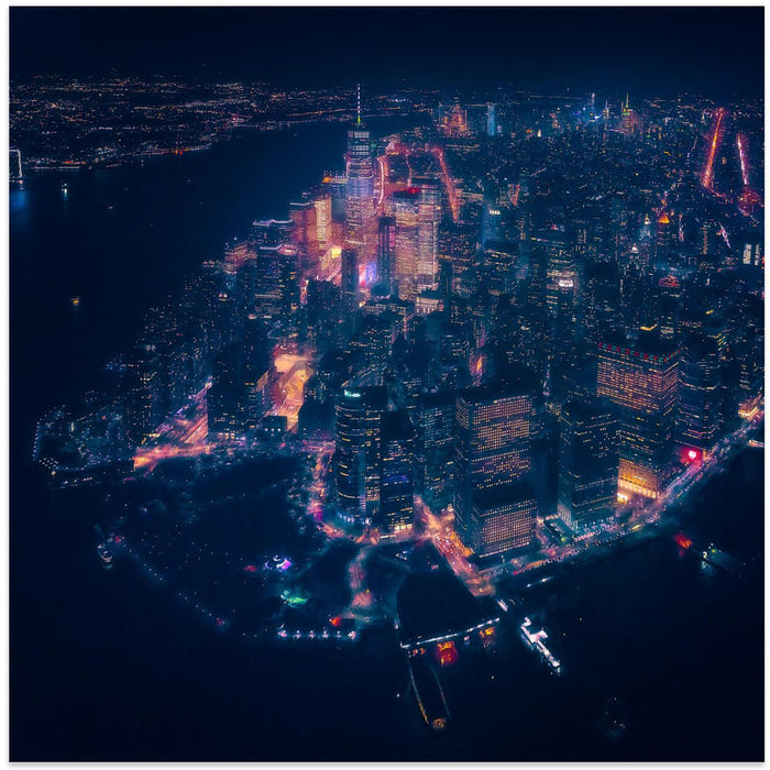 Lower Manhattan by Javier de la Torre Square Canvas Print Art for Modern Home Decor. Decorate your office or living room with canvas artwork
