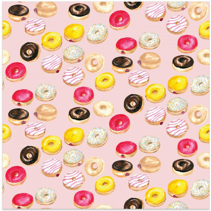 Watercolor donuts pattern in pink by Rosana Laiz Blursbyai Square Canvas Print Art for Modern Home Decor. Decorate your office or living room with canvas artwork