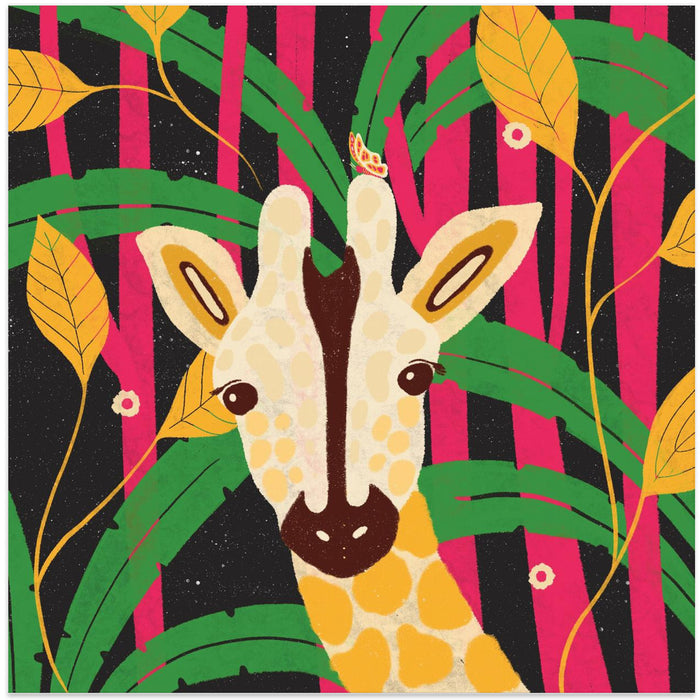 Giraffe-Animal Trilogy Square Canvas Art  Shriya Bhattacharya 