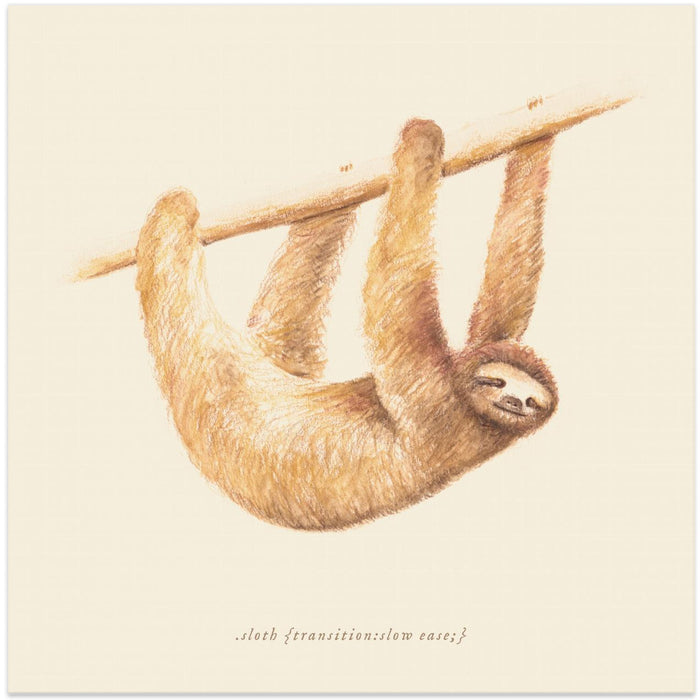 Css Animals   Sloth Square Canvas Art  Florent Bodart 