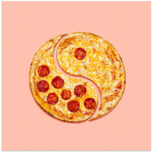 Pizza Balance by Artem Pozdniakov Square Canvas Print Art for Modern Home Decor. Decorate your office or living room with canvas artwork