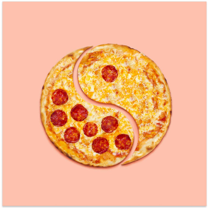 Pizza Balance by Artem Pozdniakov Square Canvas Print Art for Modern Home Decor. Decorate your office or living room with canvas artwork