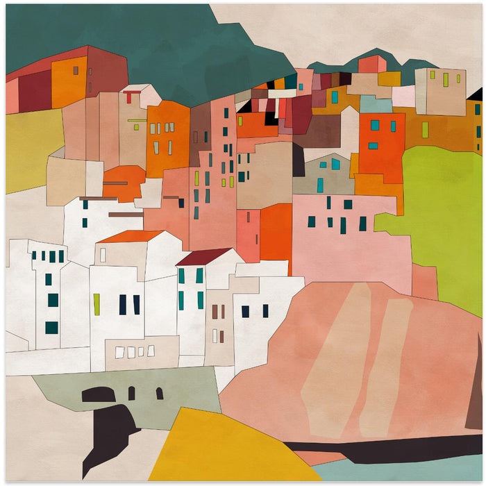 Cinque Terre by Ana Rut Bre Square Canvas Print Art for Modern Home Decor. Decorate your office or living room with canvas artwork