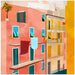 Little Italy Houses by Ana Rut Bre Square Canvas Print Art for Modern Home Decor. Decorate your office or living room with canvas artwork