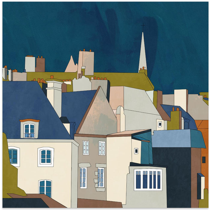 Saint Malo Kopie by Ana Rut Bre Square Canvas Print Art for Modern Home Decor. Decorate your office or living room with canvas artwork