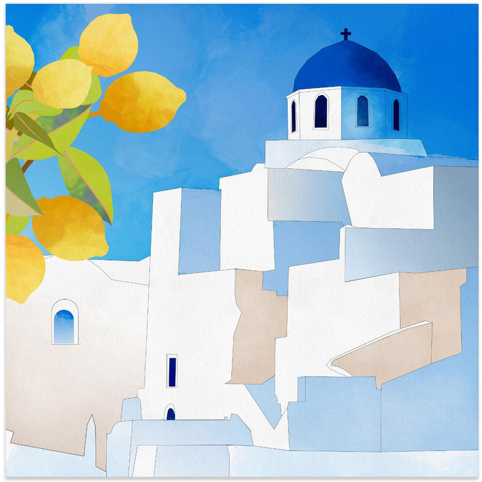 Santorini Neu by Ana Rut Bre Square Canvas Print Art for Modern Home Decor. Decorate your office or living room with canvas artwork