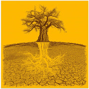 Baobab Mythical Roots Deeper Yellow (h) by Carlo Kaminski Square Canvas Print Art for Modern Home Decor. Decorate your office or living room with canvas artwork