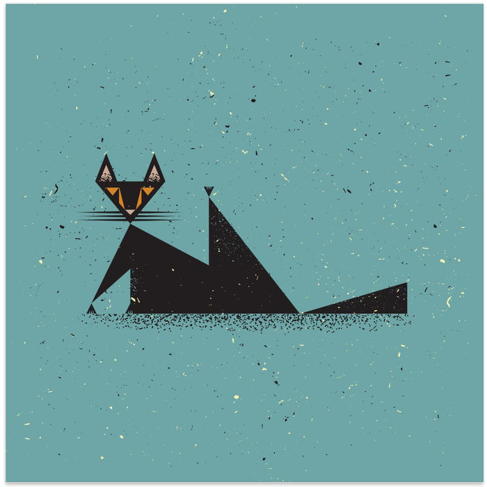 Black Cat by Vision Grasp Art Square Canvas Print Art for Modern Home Decor. Decorate your office or living room with canvas artwork