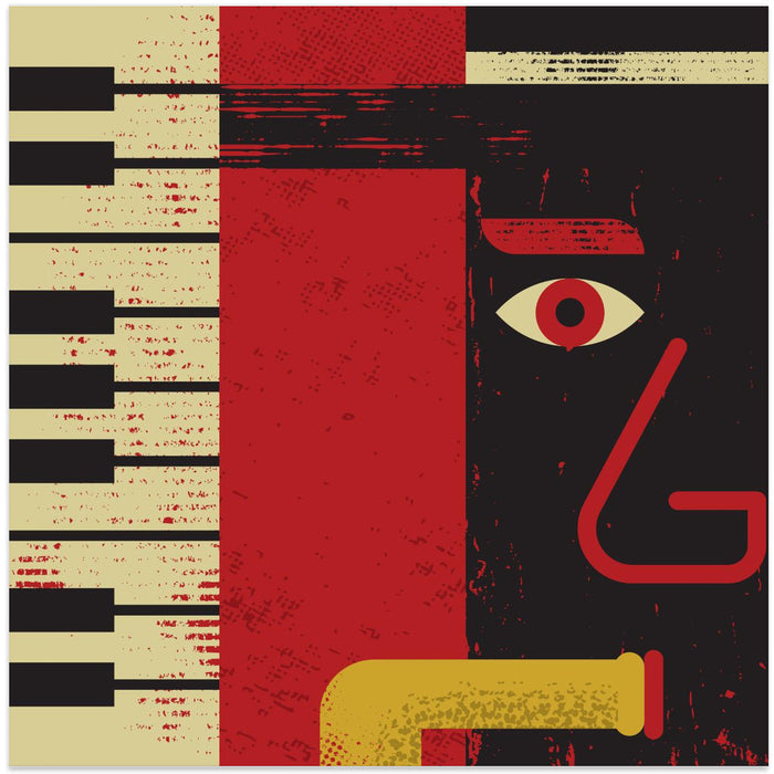Jazz by Vision Grasp Art Square Canvas Print Art for Modern Home Decor. Decorate your office or living room with canvas artwork