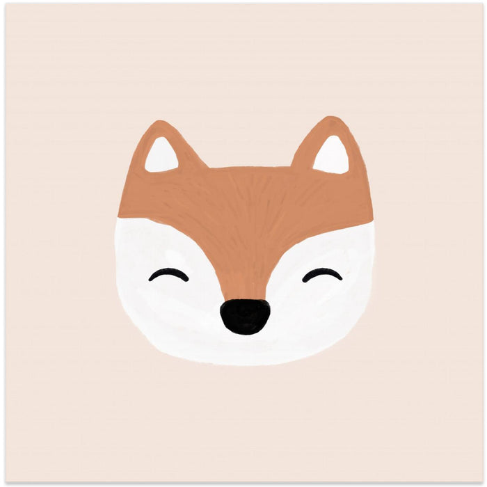Blush Fox by Orara Studio Square Canvas Print Art for Modern Home Decor. Decorate your office or living room with canvas artwork