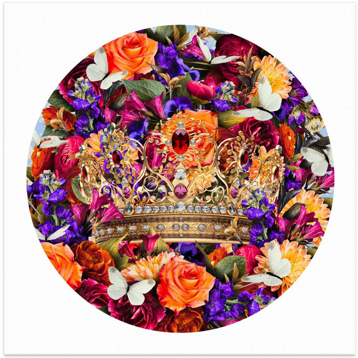 Destiny Blooms & Crown by Sue Skellern Square Canvas Print Art for Modern Home Decor. Decorate your office or living room with canvas artwork