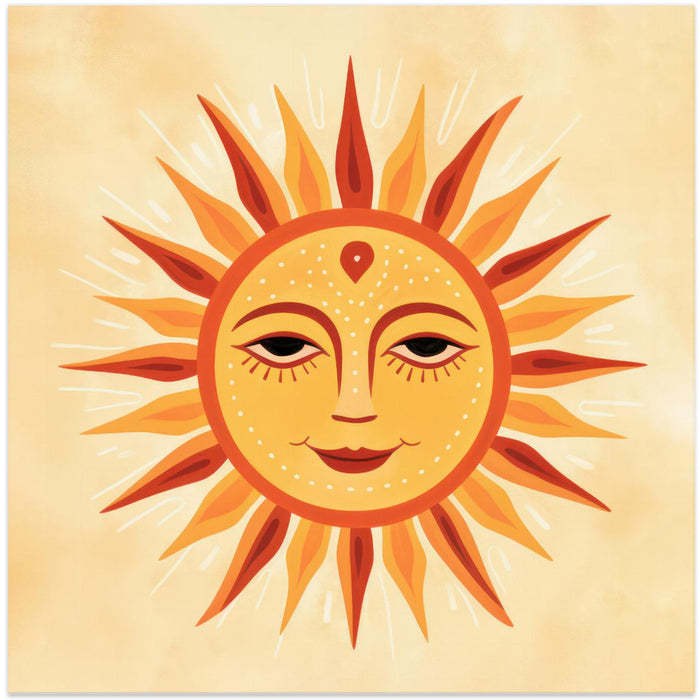 Whimsical Sun Face 2 by Andrea Haase Square Canvas Print Art for Modern Home Decor. Decorate your office or living room with canvas artwork